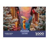 Ancient Town in Spring 1000 Pcs Cartone Robusto Puzzle Vietnamese Ao Dai Alley Sfida Unica Gioco Per Famiglie Puzzle Per Adulti E Bambini 52x38cm/1000pcs