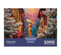 Ancient Town in Spring 1000 Pezzi Cartone Robusto Puzzle Vietnamese Ao Dai Alley Antistress Gioco Per Famiglie Puzzle Per Adulti E Bambini 70x50cm/1000pcs