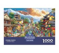 Ancient Town Scene Puzzle Ispirato Ai Capolavori Dei Musei - 1000 Pezzi Con Immagini D'Arte Di Profondo Impatto Visivo - Per Divertirsi E Regalare, Consigliato 14+ 52x38cm/1000pcs