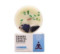 Ancient Wisdom Candele di cristallo di Chakra - Cera di soia - 10 x 6 cm - 23 ore di combustione (chakra della gola)