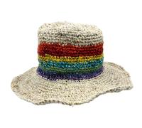 Ancient Wisdom Cappello Boho Unisex Canapa Cotone Tesa Larga Festival Nuovo
