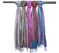 ANCIENT WISDOM Sciarpe Boemie Indiane - 22x72cm - Blu casuale - 100% Cotone - 1 pezzo, Blu, Taglia unica