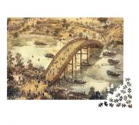 AncientChineseBridge Colourful Golden Bridge 1000 Pcs Jigsaws for Adults The Impossible Challenge Fun Present 38x26cm/1000pcs