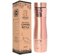 ANCIENTIMPEX Bottiglia d'acqua in rame puro, bocca larga, capacità 1000 ml (33,81 US Fl Oz) per benefici per la salute dell'Ayurveda (semplice), ANC-CB-98