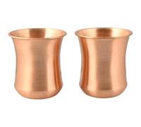 ANCIENTIMPEX Set di 2 bicchieri in puro rame - 250 ml - Bicchieri ayurvedici per la salute e il benessere (curvo, finitura opaca).