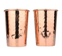 ANCIENTIMPEX Set di 2 bicchieri in puro rame martellato, 300 ml, bicchieri ayurvedici fatti a mano, per benefici per la salute, bicchieri da acqua per casa e ufficio