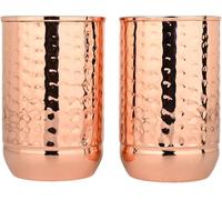 ANCIENTIMPEX Set di 2 bicchieri in rame martellato di alta qualità, capacità 350 ml, bicchieri ayurvedici per benefici per la salute