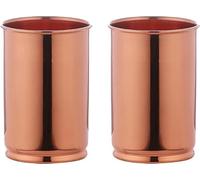 ANCIENTIMPEX Set di 2 bicchieri in rame puro, senza laccato, sfoderato e non rivestito, per benefici per la salute dell'Ayurveda, capacità 350 ml