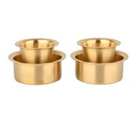 ANCIENTIMPEX Set di 2 tazze da caffè in ottone e Dabra - 225 ml / 8 oz tradizionale sud indiano filtro bicchiere da caffè con ciotola - bicchieri in ottone puro, finitura opaca, made in India