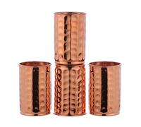 ANCIENTIMPEX Set di 4 bicchieri in rame puro martellato, per benefici per la salute dell'Ayurveda - Capacità 350 ml