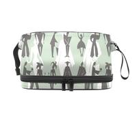 Ancients - Trousse per cosmetici a doppio strato, per donne e ragazze, borsa da viaggio per trucchi, pratica borsa organizer con scomparto per pennelli, Multi, 27x15x14 cm/10.6x5.9x5.5 in, Beauty case