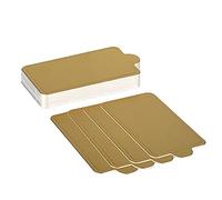 ANCLLO - 100 Pz Mini Basi per Torta in Cartone, Quadrato Dorato Mousse Torta Piatti di Carta Tavole Base A Prova di Grasso per Mousse Cupcake Dessert Display Vassoio