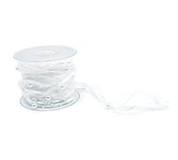 ANCLLO 10M Artificial Bead Ribbon Chiffon Ribbon and Organza Lace Ribbon Trims (White)
