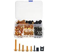 ANCLLO 177pcs Moto Carena Paraurti Pannello Bulloni Kit Corpo Clip di Fissaggio Vite Set Universale Oro