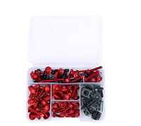 ANCLLO 177PCS Moto Sportbike Completo Carenatura Bulloni Kit di fissaggio Clip Dadi a vite-Rosso