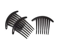 ANCLLO 2 pettini da donna a sette denti, stile francese, in plastica, colore nero, per capelli dai 12 anni in su