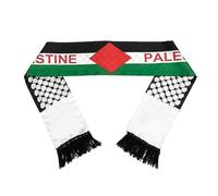 ANCLLO 2 Pezzi Sciarpa con Bandiera della Palestina, Scialle in Raso con Modello di Bandiera Nazionale Palestinese, Kefiah Araba Musulmana su Doppio Lato, Regalo di Sostegno della Palestina