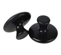 ANCLLO 2 pietre calde a forma di fungo, pietre calde naturali per massaggio, strumenti per il corpo e il viso, per massaggi essenziali, spa, massaggi, terapia, nero