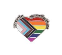 ANCLLO 2 pz Spille dell'orgoglio a Forma di Cuore Spille per distintivi sociali Spille dell'orgoglio progressivo a Forma di Cuore Gay Arcobaleno Amore Spilla Distintivo Accessori LGBT