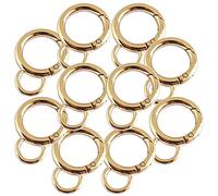 ANCLLO 20 pz 20 mm diametro interno tondo gancio a molla con foro fisso in lega di zinco cancello O Ring moschettone clip portachiavi accessorio fai da te oro chiaro