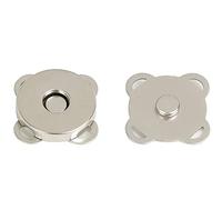 ANCLLO 20 set da 18 mm da cucire con bottoni a pressione magnetici, ideali per borse e vestiti (argento)