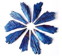ANCLLO 2pcs Naturale Blu Tormalina Placcatura Placchetta Cristallo Cluster per la Decorazione DIY materiale accessori