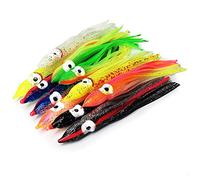 ANCLLO 30 esche morbide multicolore per polipo, con gonna a forma di calamari, esche per pesca a traina in acqua salata