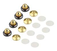ANCLLO 4 Set Spighe Altoparlanti, Stand CD Audio Subwoofer Amplificatore Giradischi Isolamento Piedi Cono Isolatore Base Pad Antiurto Tappetini con Biadesivo
