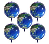 ANCLLO 5Pcs Palloncini Globo Terrestre, 22 Pollici 4D Mylar Palloncino Foglio Di Alluminio Decorazione A Forma Di Terra Per Bambini Articoli Per Feste Per La Giornata Della Terra