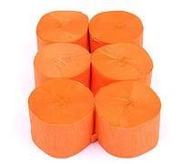 ANCLLO - 6 rotoli di carta crespa da appendere per decorare feste di compleanno, matrimoni e festival, arancione 4,5 cm x 25 m