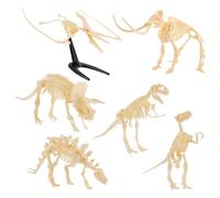 ANCLLO 6PCS Mini Scheletro di Dinosauro Modelli di fossili di Dinosauro per la Collezione di Amanti dei Dinosauri