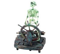 ANCLLO Acquario Ippocampo Pirata Capitano Scheletro Decorazione Pesce Serbatoio Paesaggio Acquario Ornamento