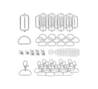 ANCLLO Bottoni magnetici rotanti Professionali per Borse, Kit di Accessori da Cucito Multiuso da 50 Pezzi con Anelli a D, Fibbie a Tripla Slitta, Fermagli a moschettone rotanti e Clip di Sicurezza