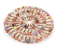 ANCLLO - Confezione da 100 mini mollette con cuori, Pezzi Mini Mollette di Legno Colorate Mollettine Decorative per Foto Matrimonio Artigianato con 30M Spago di Iuta