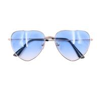 ANCLLO Confezione da 2 Occhiali da Sole a Forma di Cuore Occhiali da Sole retrò Occhiali da Hippy Anni '60 '70 '80 Anni '90 Accessorio per Costume da Festa (Blu)