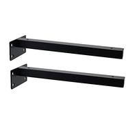 ANCLLO Confezione da 2 staffe per mensole da 20 cm per mensole industriali galleggianti da parete resistenti staffe per mensole decorative, colore: nero