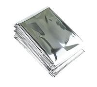 Ancllo - Confezione da 4 coperte termiche in Mylar di emergenza, progettate per escursioni, maratone di sopravvivenza o pronto soccorso (colore argento)