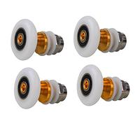 ANCLLO Confezione da 4 guide a rullo per porta della doccia, diametro 27 mm, per porte scorrevoli in vetro del bagno, rulli di ricambio