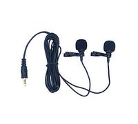 ANCLLO Doppio microfono lavalier da bavero per fotocamera smartphone intervista podcast in streaming live - doppio microfono esterno a condensatore omnidirezionale