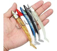 ANCLLO Esche da Pesca morbide con Amo da Pesca in Piombo, Esche da Pesca in Mare con Crema al rabarbaro con Scatola (Confezione da 5)