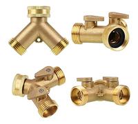 ANCLLO Filetto 3/4 a forma di Y Connettore a 2 vie per tubo da giardino in ottone resistente Rubinetto splitter Adattatore per tubo acqua Rubinetto giardino Connettore per valvola di intercettazione