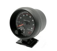 ANCLLO Indicatore contagiri retroilluminato a LED bianco da 3,75 pollici 12V universale con luce rossa per auto a benzina, 0-8000 giri/min