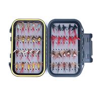 ANCLLO Kit di 40 esche per pesca a mosca, assortimento con scatola impermeabile