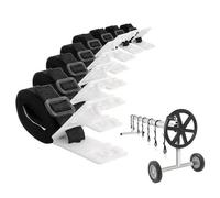 ANCLLO Kit di Fissaggio da 8 Pezzi con Clip e Fibbie, Cinghie di Fissaggio, Cinghie di Fissaggio,Telone/Copertura per Piscina, Cinghie di Fissaggio