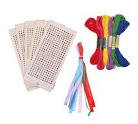 ANCLLO Kit segnalibri Punto Croce Segnalibri in Legno Cornice Punto Croce Aghi Fili Nastri per Bambini Principianti Progetto Fai da Te Artigianato