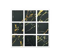 ANCLLO - Mosaico in autoadesivo, in PVC, 10 x 10 cm, 40 pezzi, nero