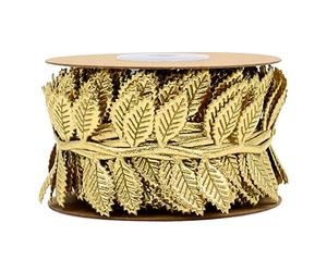 ANCLLO Nastro con foglie dorate da 10 m, per ghirlande, fai da te, decorazioni per feste e matrimoni