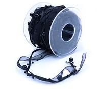 ANCLLO Nastro di perline artificiali da 10 m Nastro in chiffon e nastri di pizzo in organza per fiori da sposa Decorazione albero di Natale Confezione artigianale per cucire-Nero