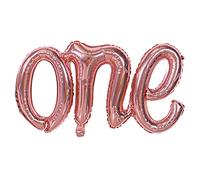 ANCLLO Palloncino in oro rosa per il primo compleanno, decorazioni per palloncini in oro rosa, lettere per 1 anno anniversario primo compleanno palloncini