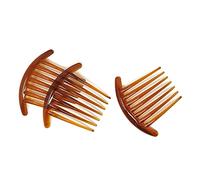 ANCLLO - Pettine per capelli a sette denti, con pettine a treccia per capelli e pettine, colore: marrone - Pettine per capelli a forma di tartaruga, in plastica